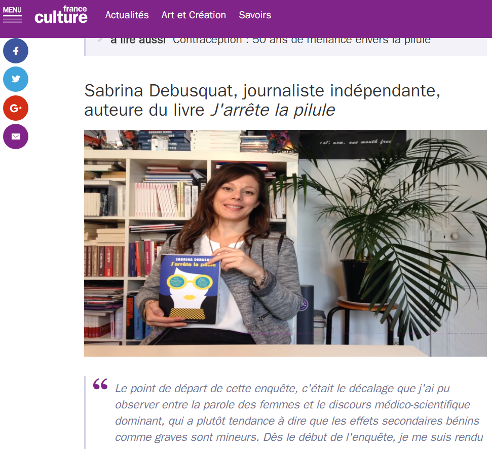 Interview Sabrina Debusquat France Culture