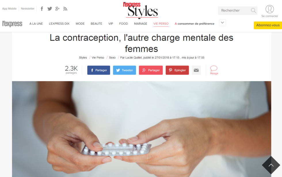 Charge contraceptive charge mentale
